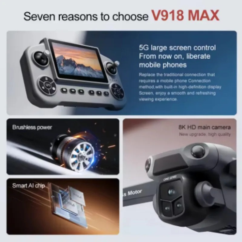 Drone V918 Max com GPS e Laser - Drone Gimbal 3 Axis avaliação e preço